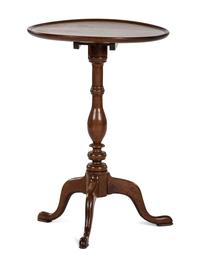 A Chippendale Walnut Dished and Tilt Top Candlestand