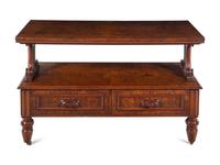 A Late William IV Burl Walnut Two-Tier Table