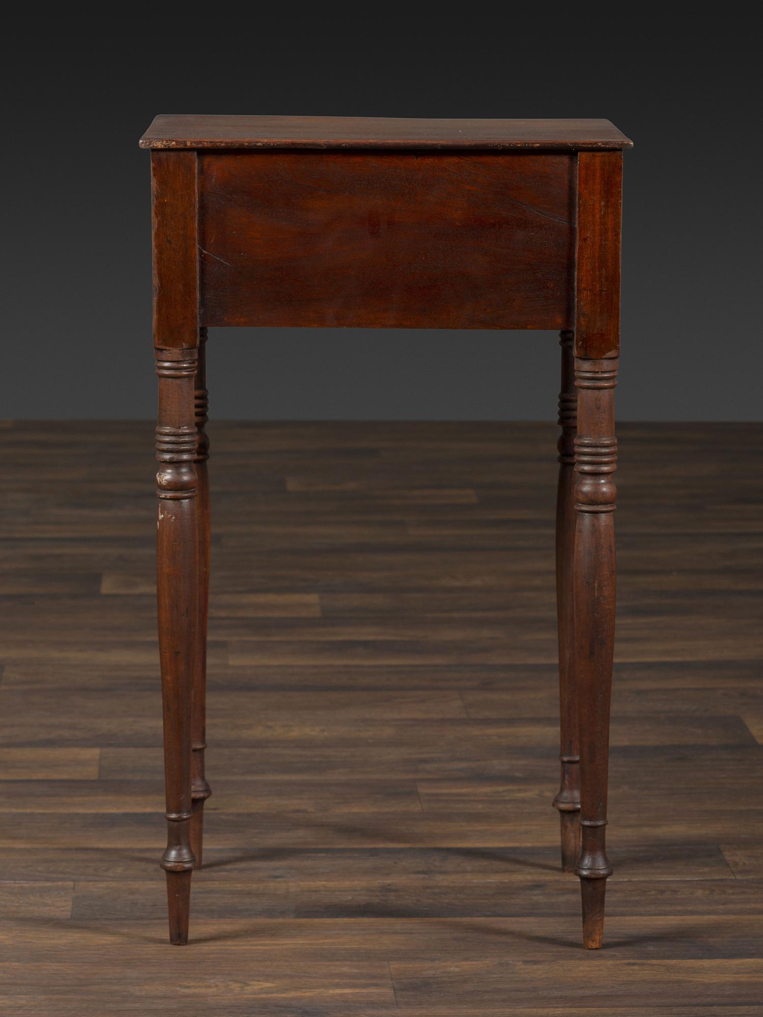 A Federal Turned and Figured Mahogany Two-Drawer Work Stand