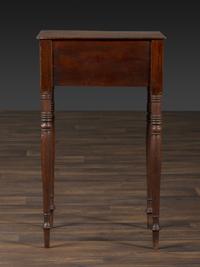 A Federal Turned and Figured Mahogany Two-Drawer Work Stand