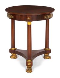 An Empire Style Gilt Bronze Mounted Mahogany Guéridon