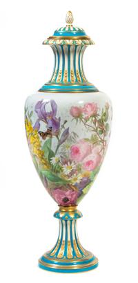 A Sevres Style Porcelain Urn and Cover Height 38 inches. — 19TH CENTURY