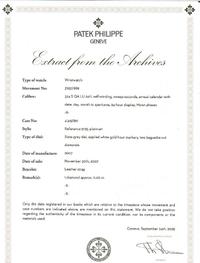 Patek Philippe, Ref. 5135P, Platinum Annual Calendar Moonphase Watch, with Box, Manuals, and Extract from the Archives