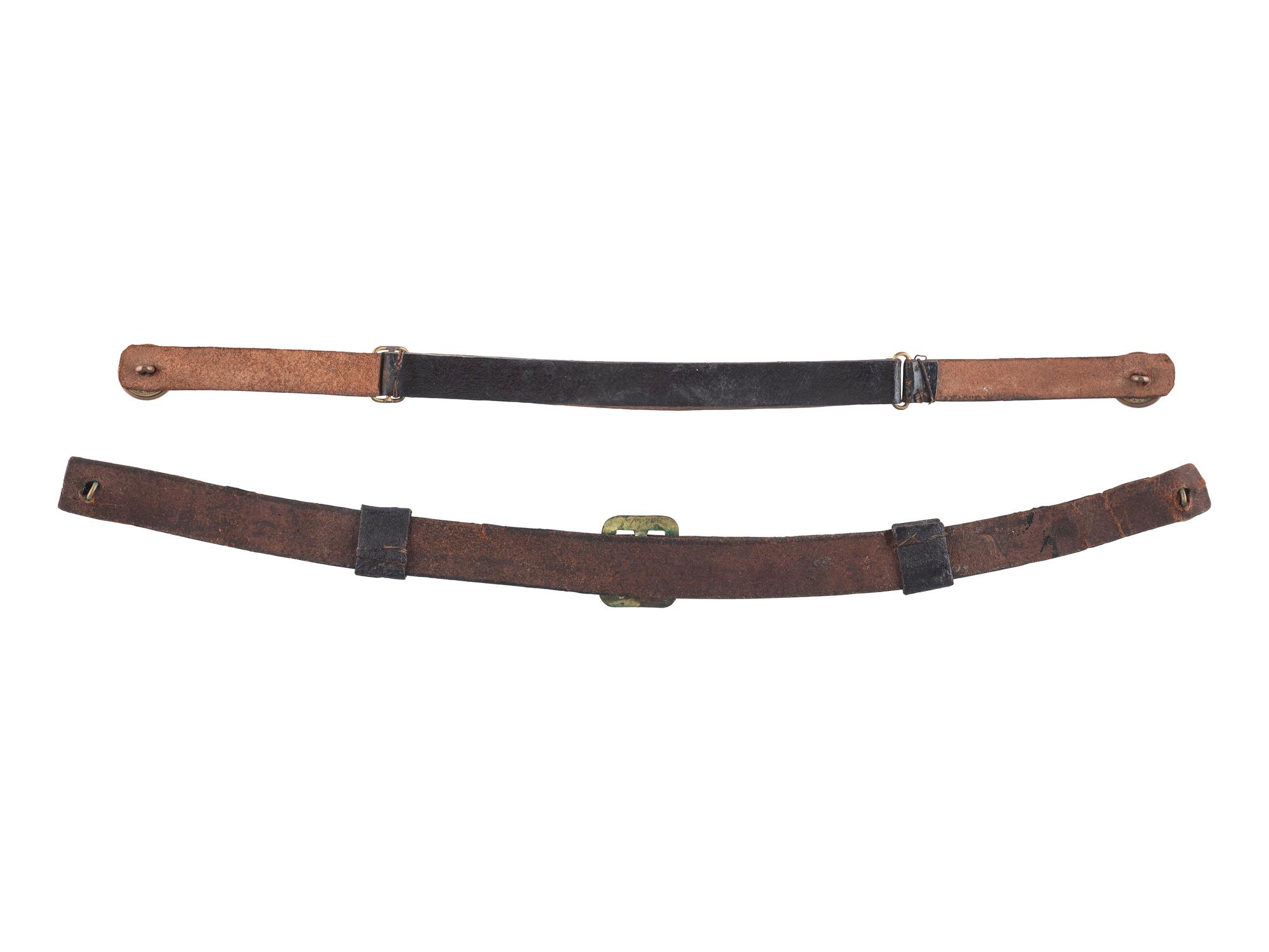 [CIVIL WAR]. Civil War enlistedman's forage cap chin strap with possible post-war officer's chin strap.