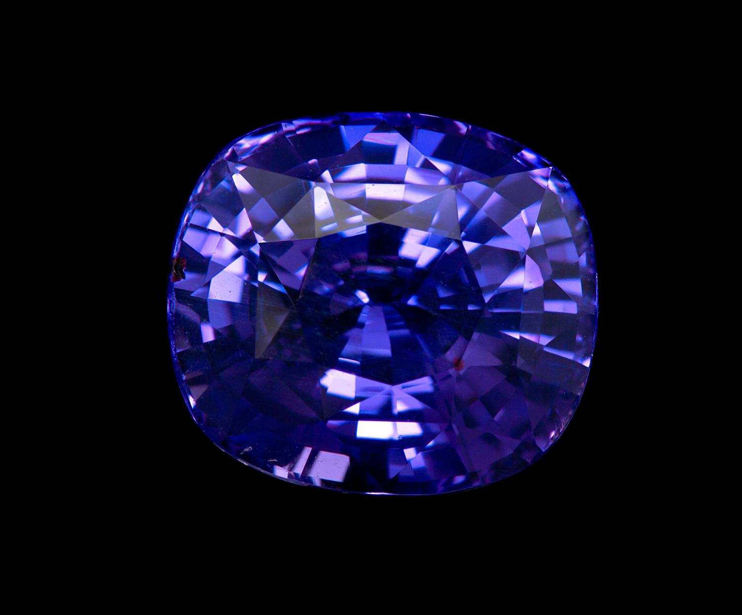 A 7.03 Carat Cushion Cut Purple Sapphire,
