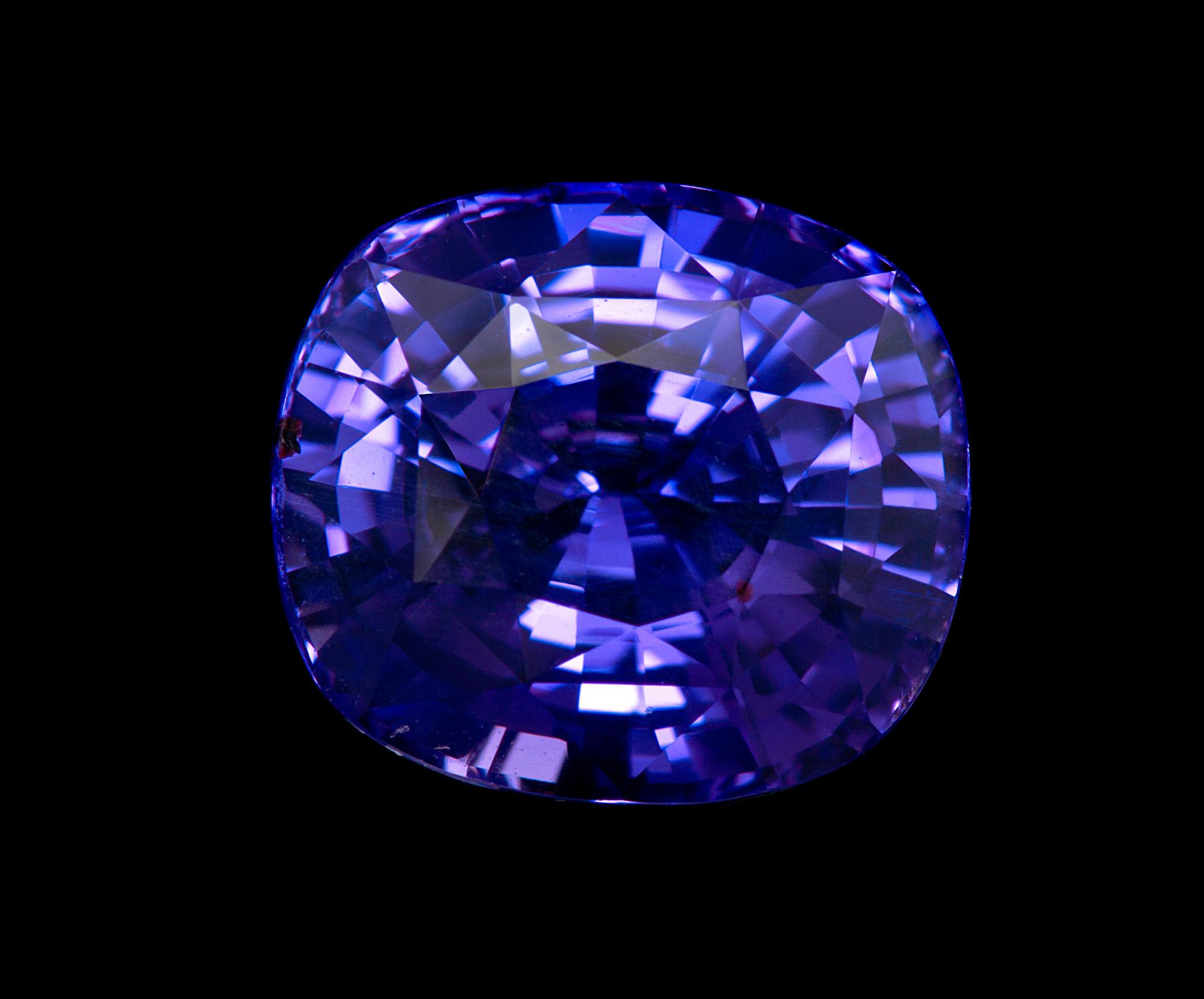 A 7.03 Carat Cushion Cut Purple Sapphire,
