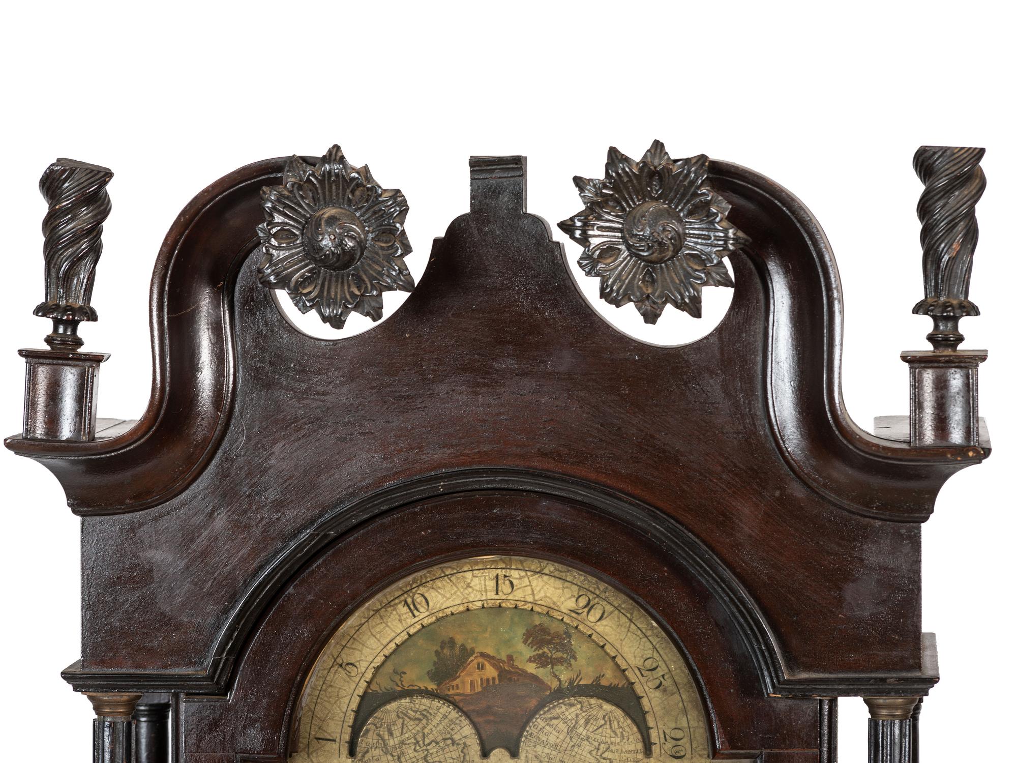 A German-Pennsylvania Mahogany Tall Case Clock