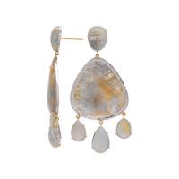 GREY SAPPHIRE AND DIAMOND EARRINGS
