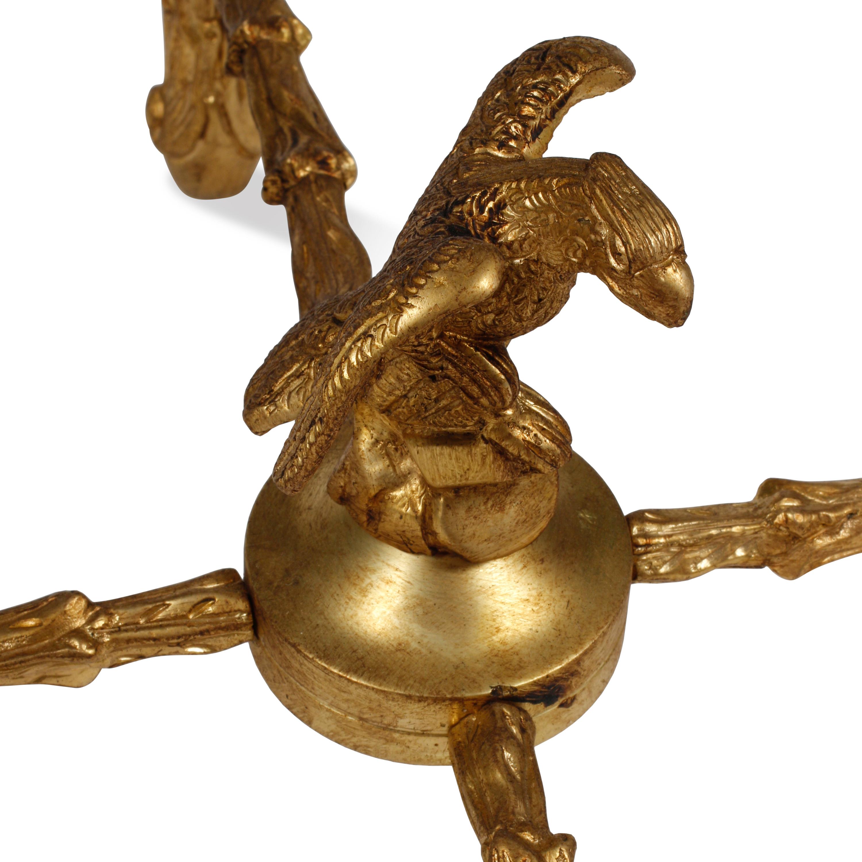 A Neoclassical Style Gilt Bronze and Marble Side Table