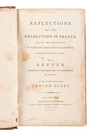 [REVOLUTIONARY WAR -- THE FRENCH REVOLUTION]. A sammelband of American editions of works by Edmund BURKE, Edmund MACKINTOSH, and scarce 1791 Baltimore printing of Thomas Paine's Rights of Man .
