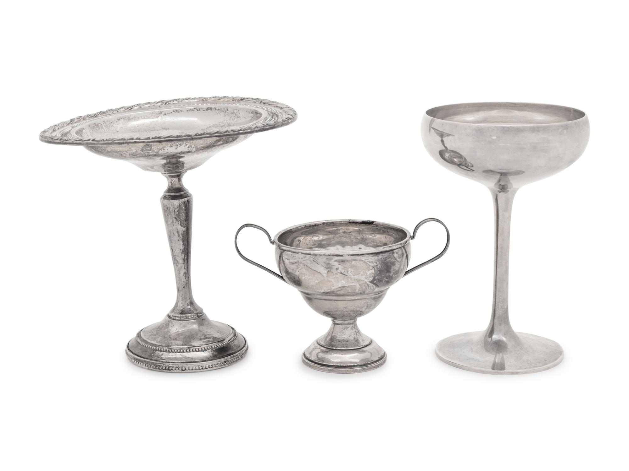 A Group of Three American Weighted Silver Articles