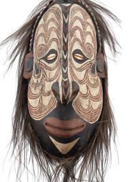 A Papua New Guinea Carved Wood Funeral Mask