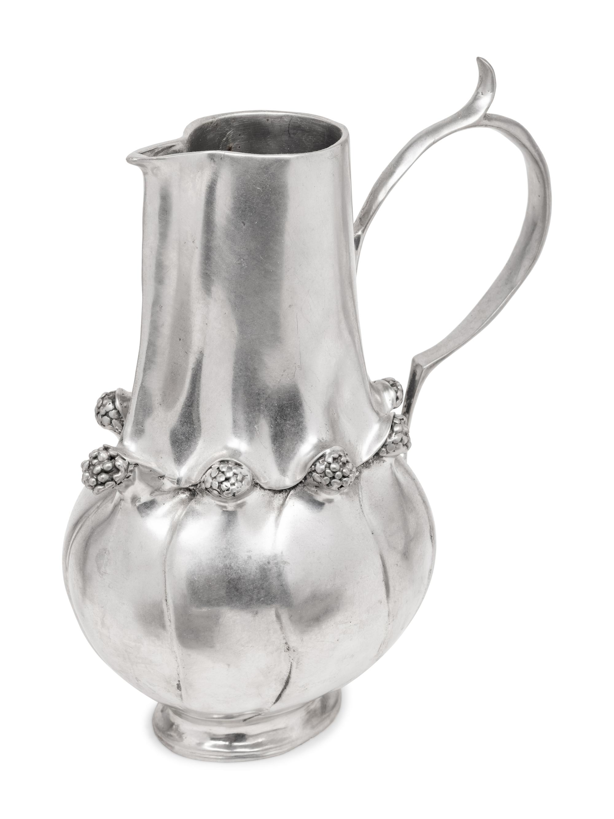 Five Castor Cooper Pewter Table Articles