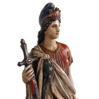 A Polychrome Painted Cast Zinc Goddess of Liberty Figure