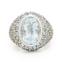 White Gold and Aquamarine Ring