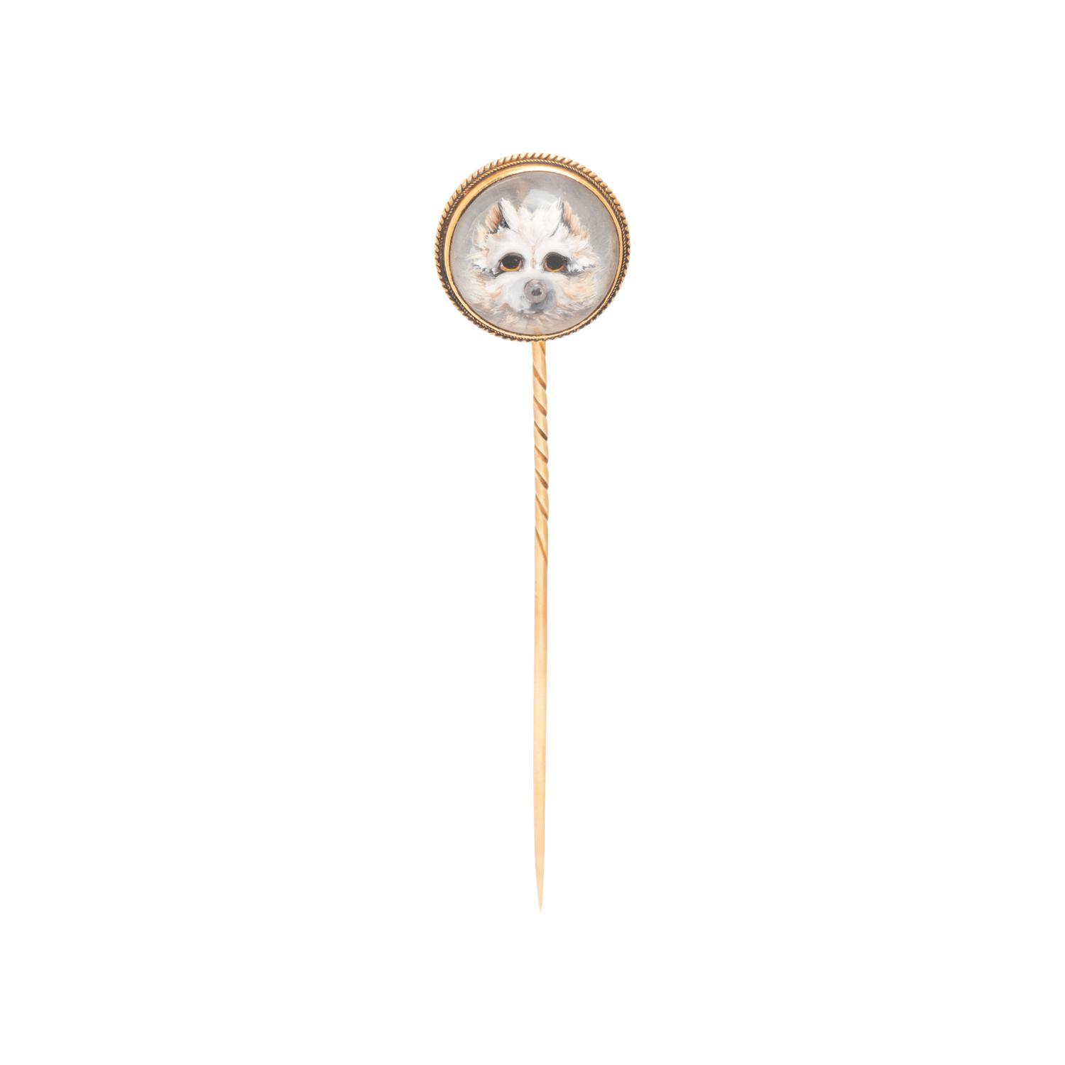 YELLOW GOLD AND ESSEX CRYSTAL STICKPIN