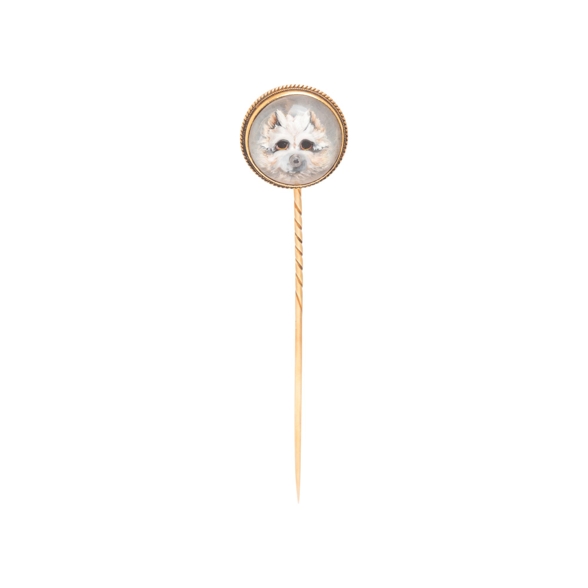 YELLOW GOLD AND ESSEX CRYSTAL STICKPIN