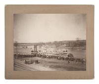 [TRANSPORTATION]. 4 photographs, incl. railroad and steamship views.