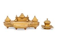 A French Gilt Bronze Inkstand