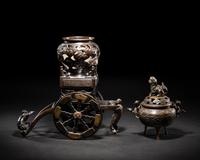 Two Japanese Bronze Incense Vessels
