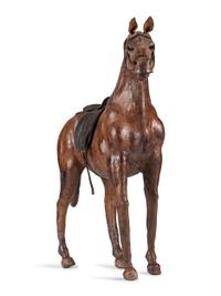 A Leather Horse Figure, In the manner of Abercrombie & Fitch