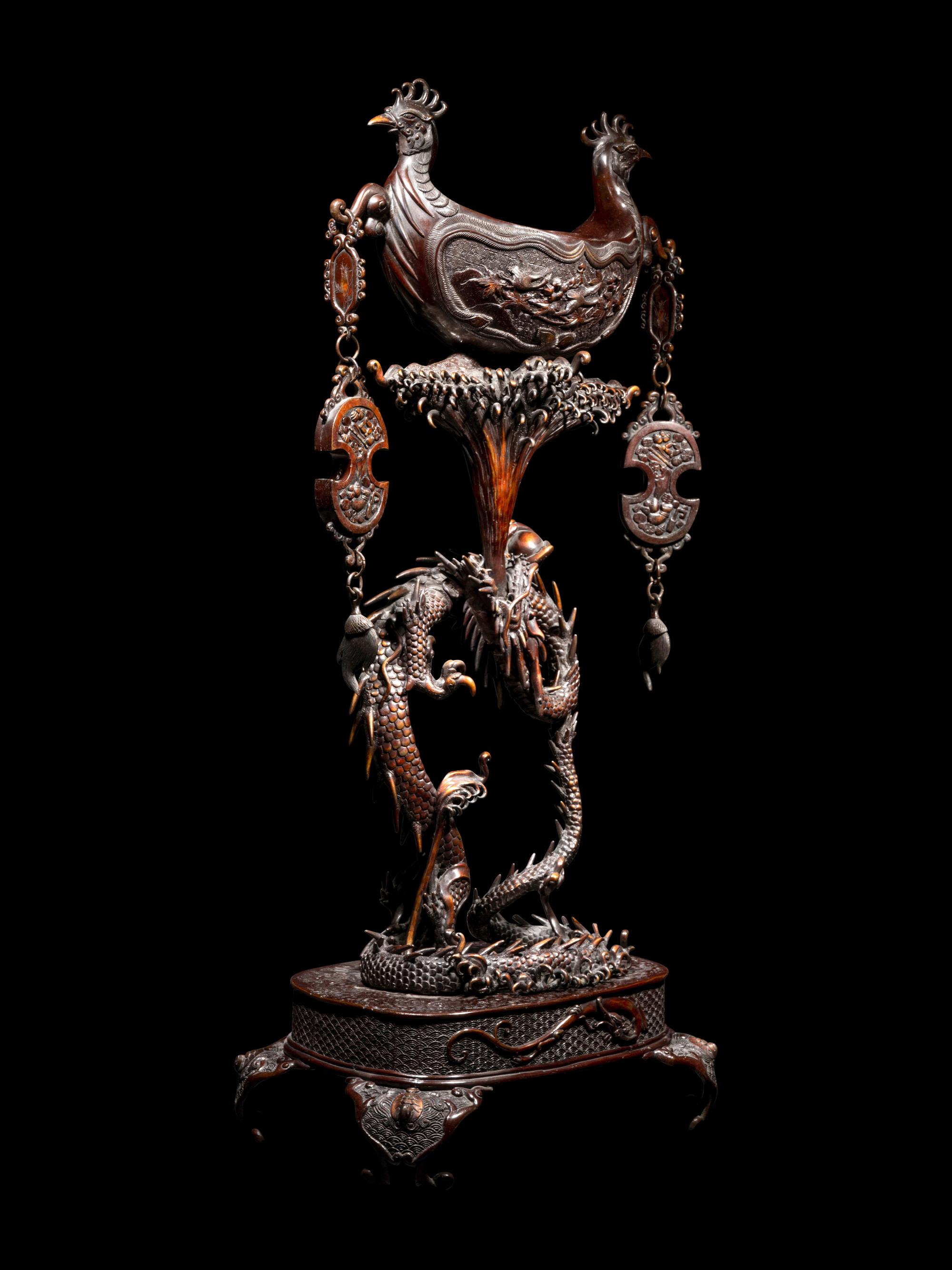A Large Japanese Bronze Incense Burner
