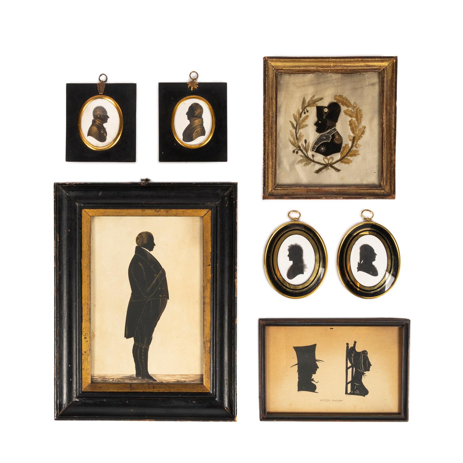 A Group of Framed Portrait Silhouettes