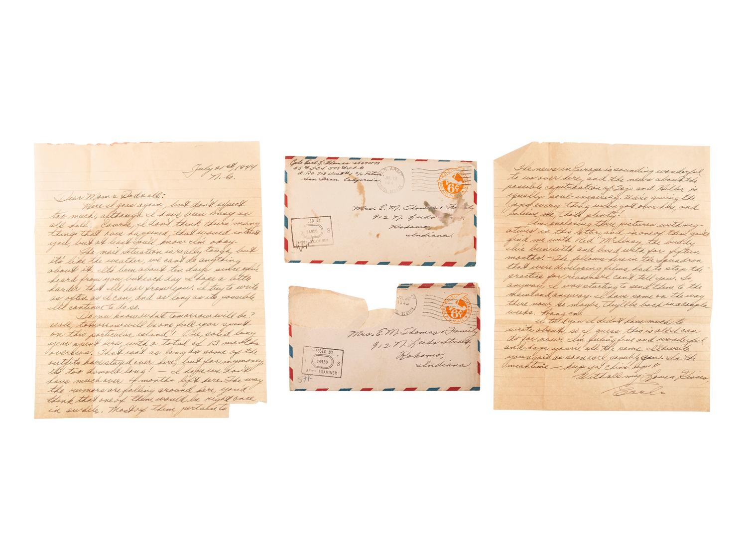 [WORLD WAR II]. Manuscript archive of Private Earl L. Thomas, US Army Air Corps, 1942-1945.
