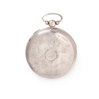 SILVER AND GILT-METAL OPEN FACE POCKET WATCH