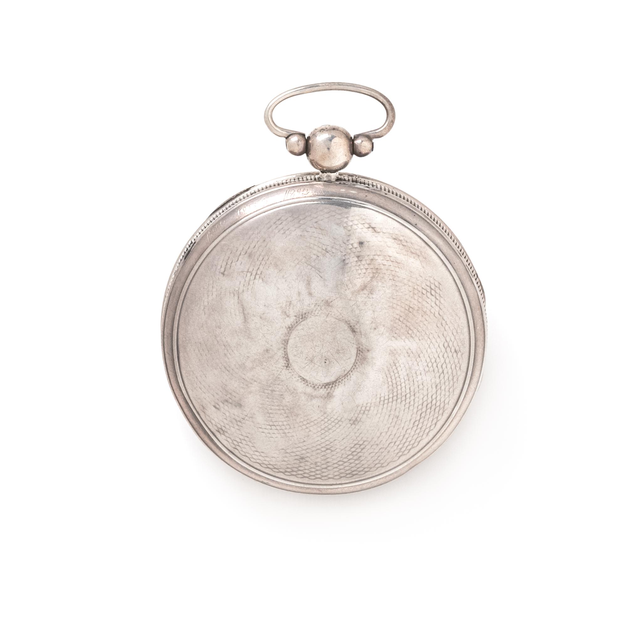 SILVER AND GILT-METAL OPEN FACE POCKET WATCH