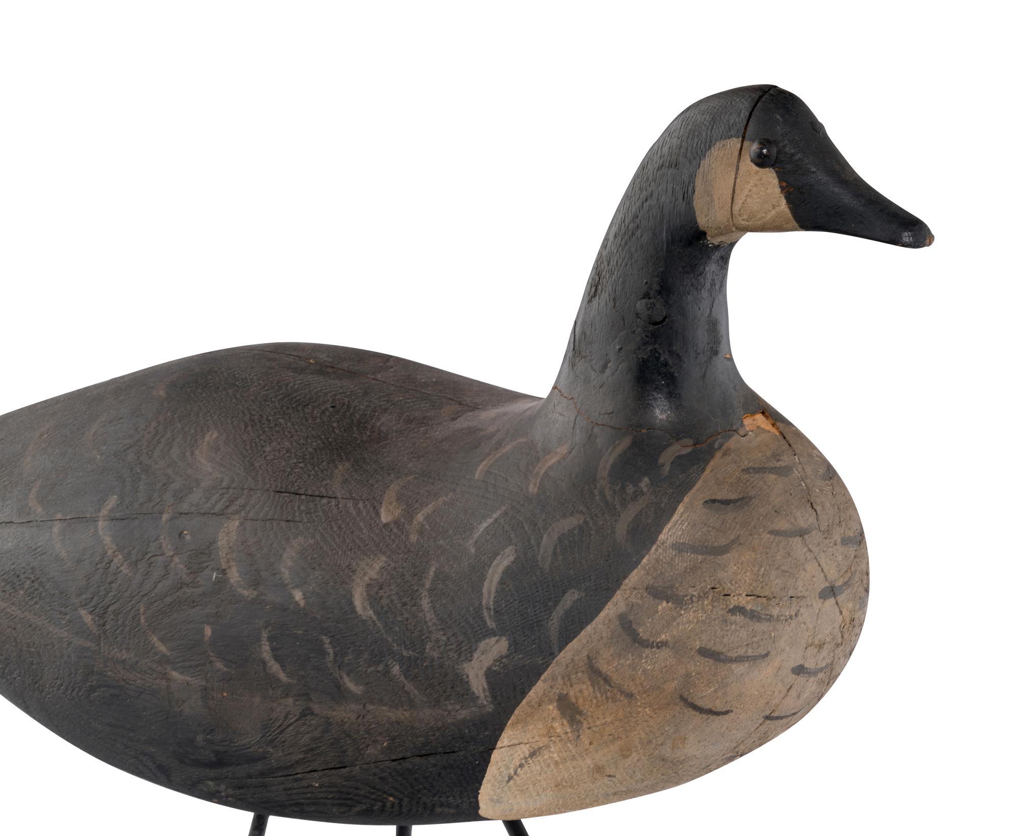 A Canada Goose Carved Wood Decoy