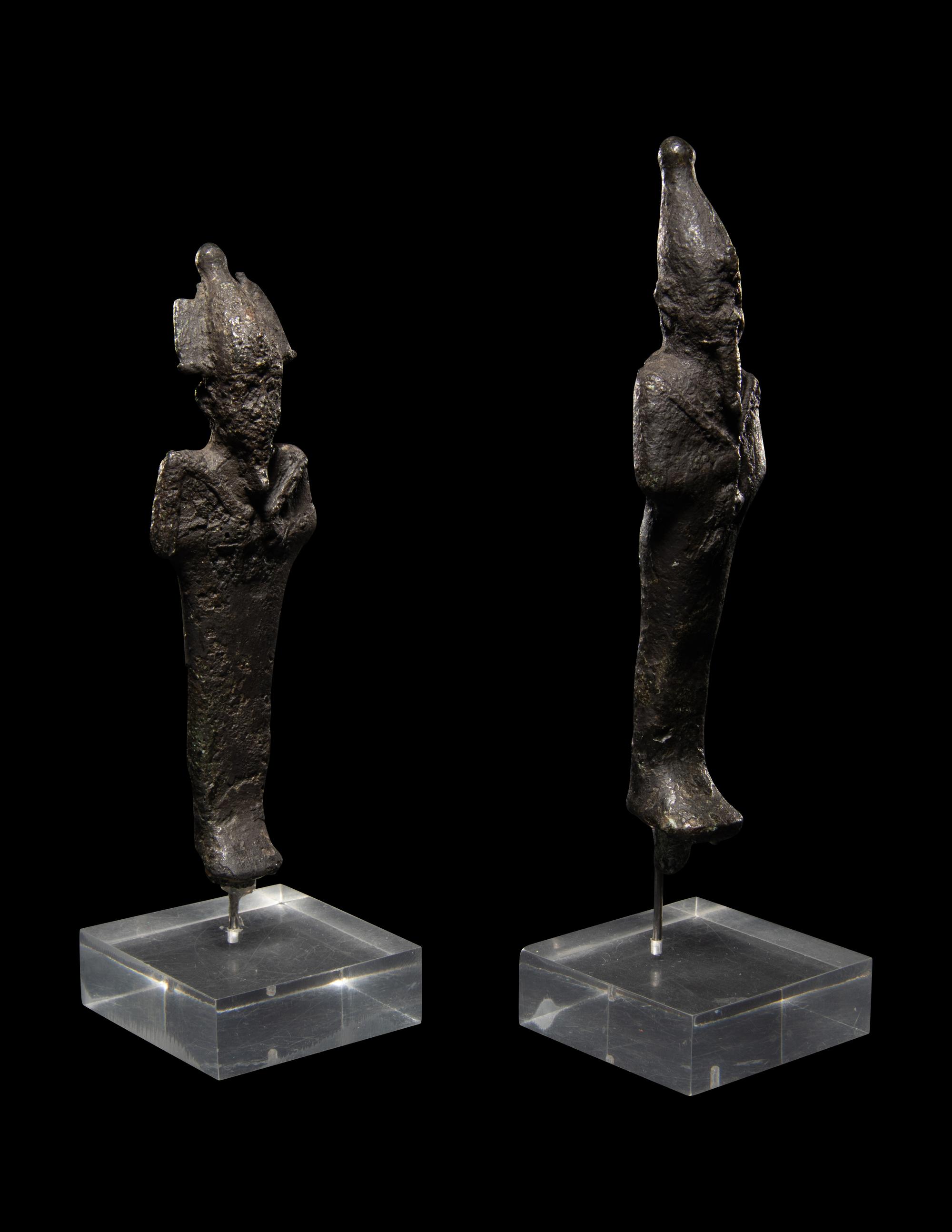 Two Egyptian Bronze Figures of Osiris