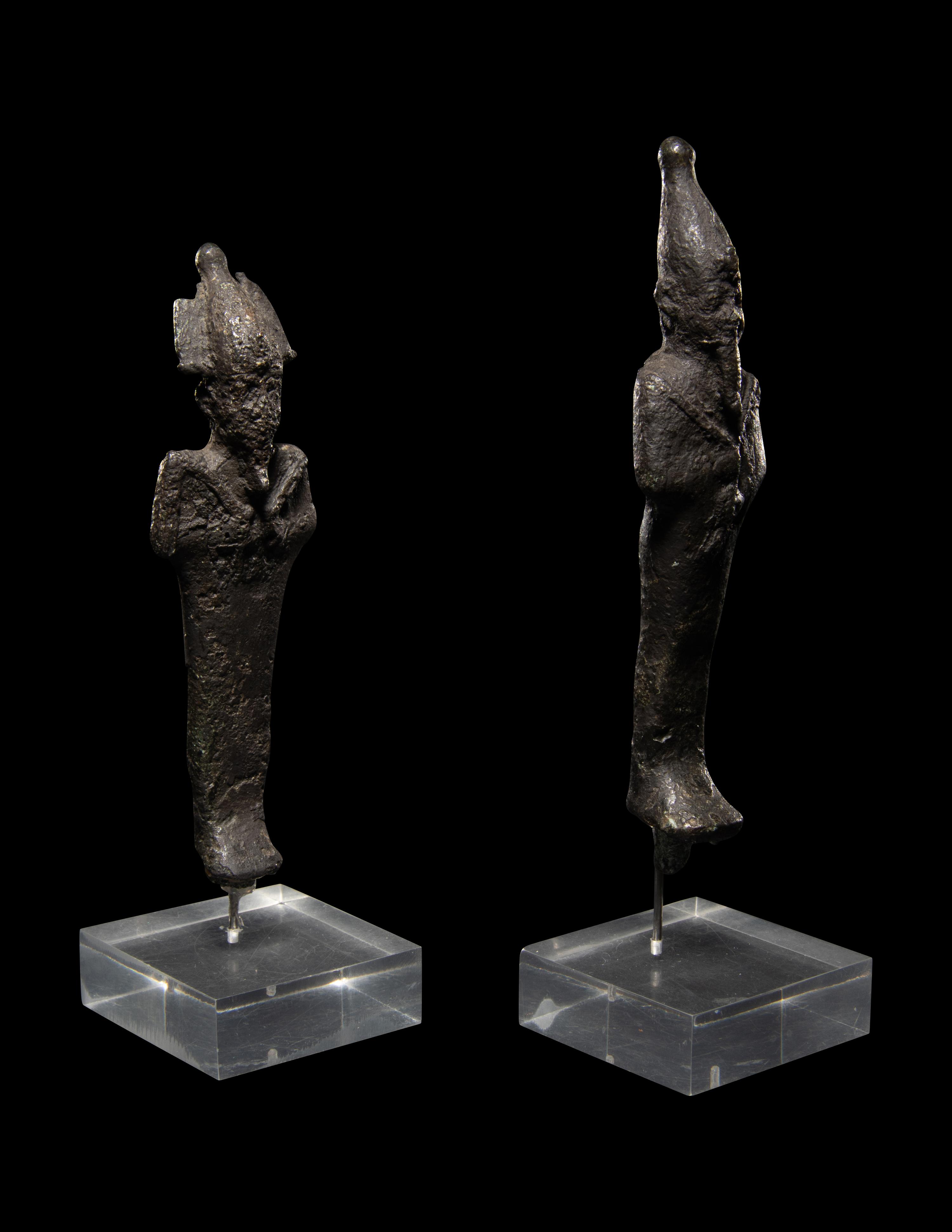 Two Egyptian Bronze Figures of Osiris