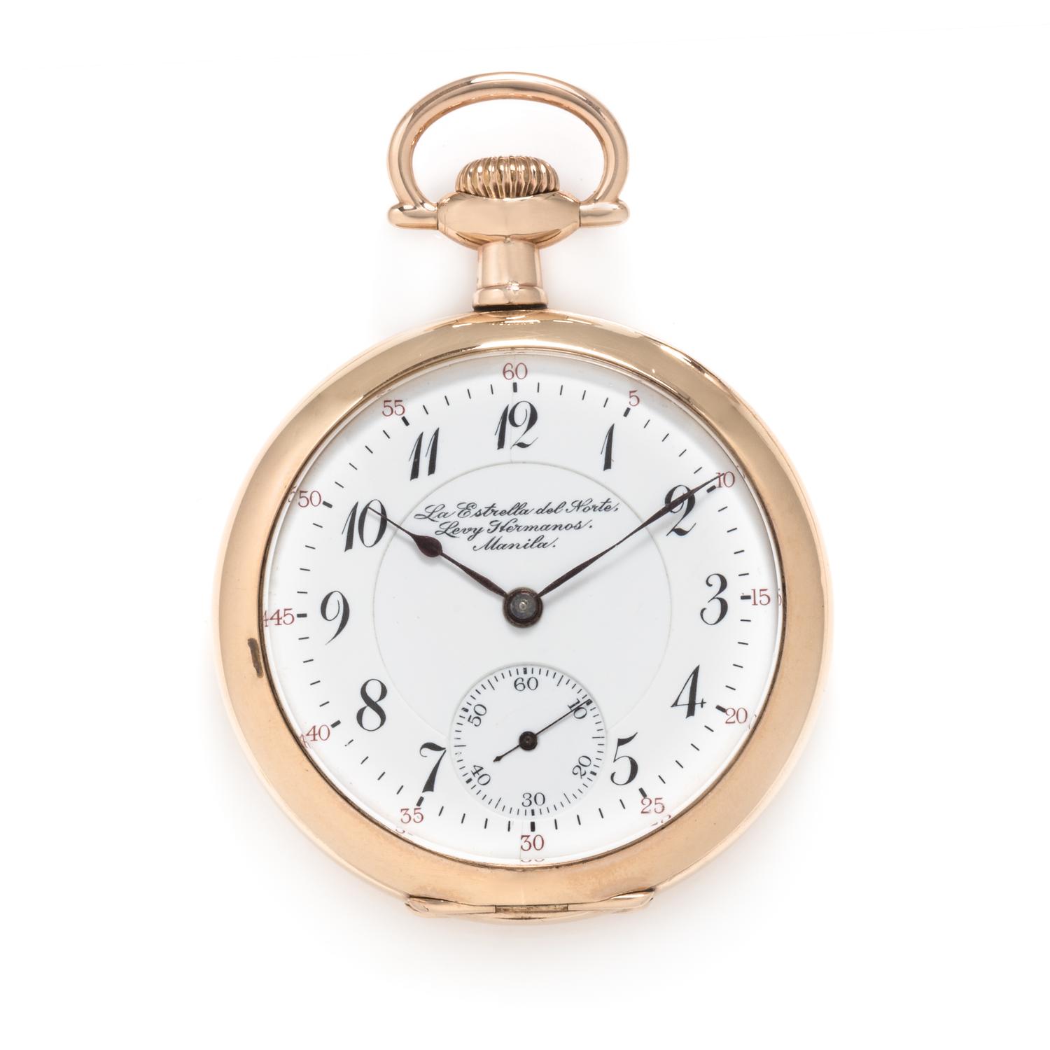 Hamilton Watch Co. for Levy Hermanos La Estrela del Norte, G.F. Open Face Pocket Watch, Circa 1912