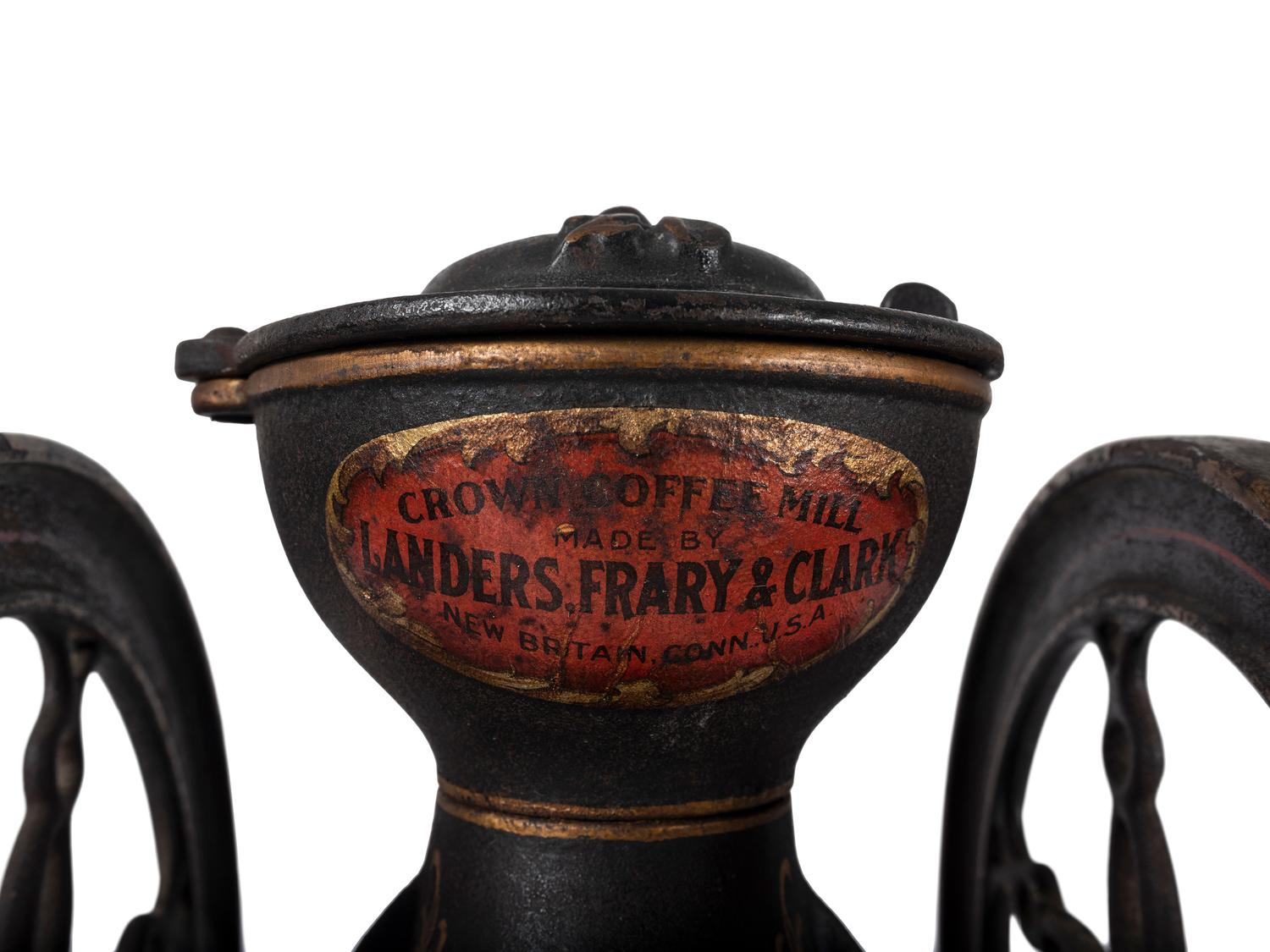 A Landers, Frary & Clark Painted Cast Iron Coffee Mill