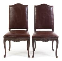 A Pair of Louis XV Style Side Chairs Height 40 1/4 inches.