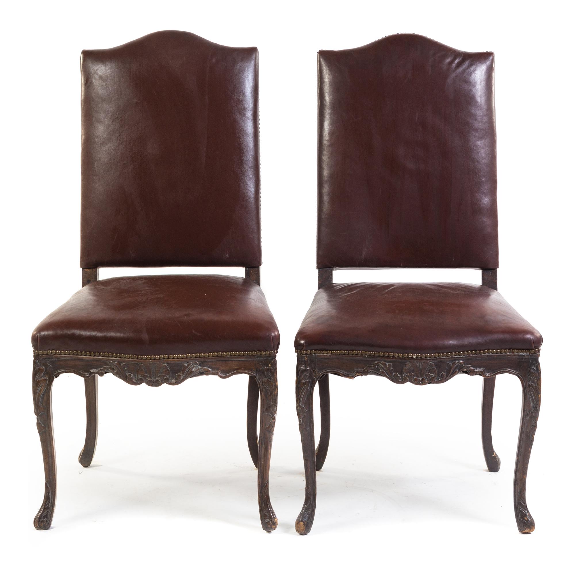 A Pair of Louis XV Style Side Chairs Height 40 1/4 inches.