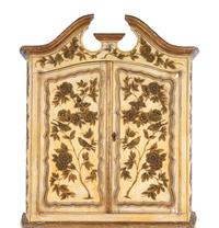 An Italian Cream and Gold-Painted Bureau Cabinet