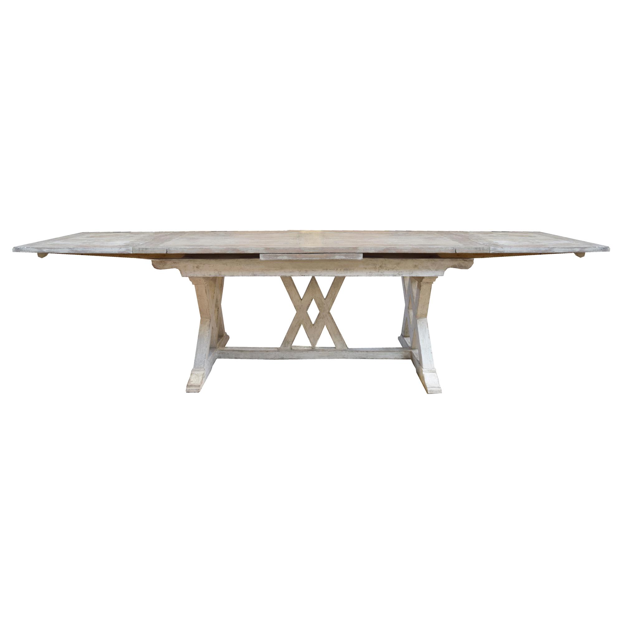 A Painted Draw Leaf Trestle Table 78.5" W x 37" D x 33" H — Italy, 20th Century