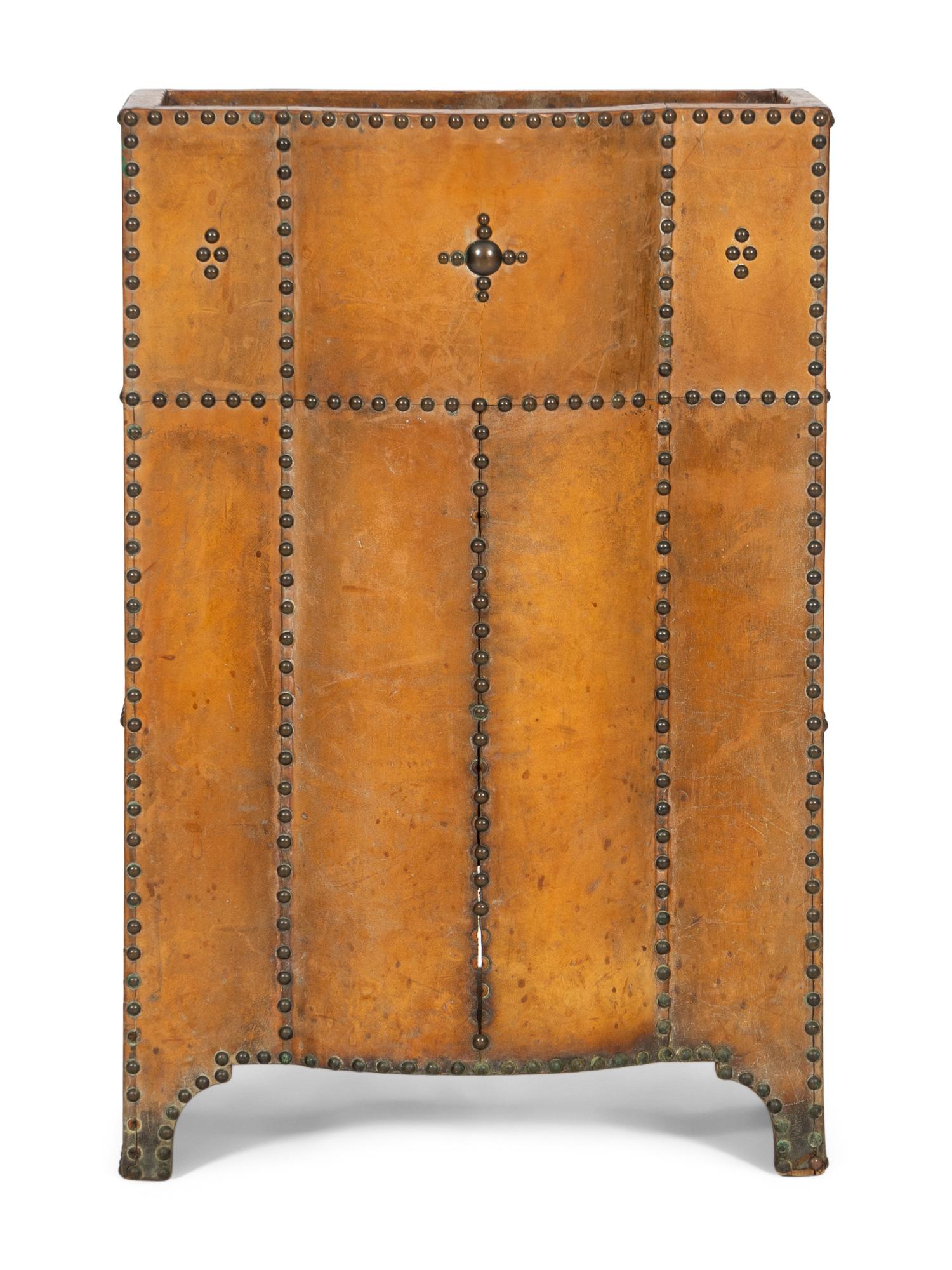 A Continental Leather-Veneered Stick and Umbrella Stand