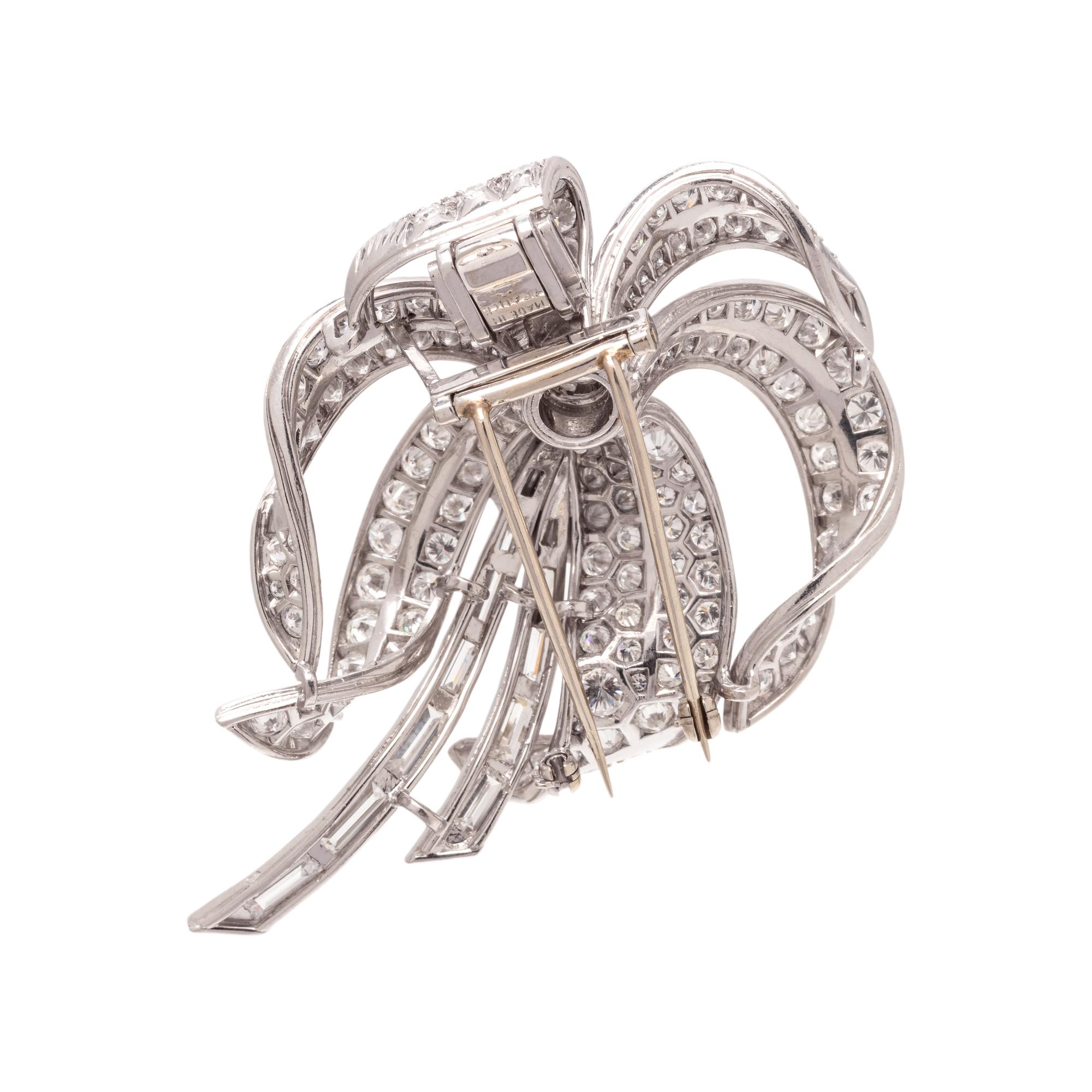 FRENCH, DIAMOND FLOWER BROOCH