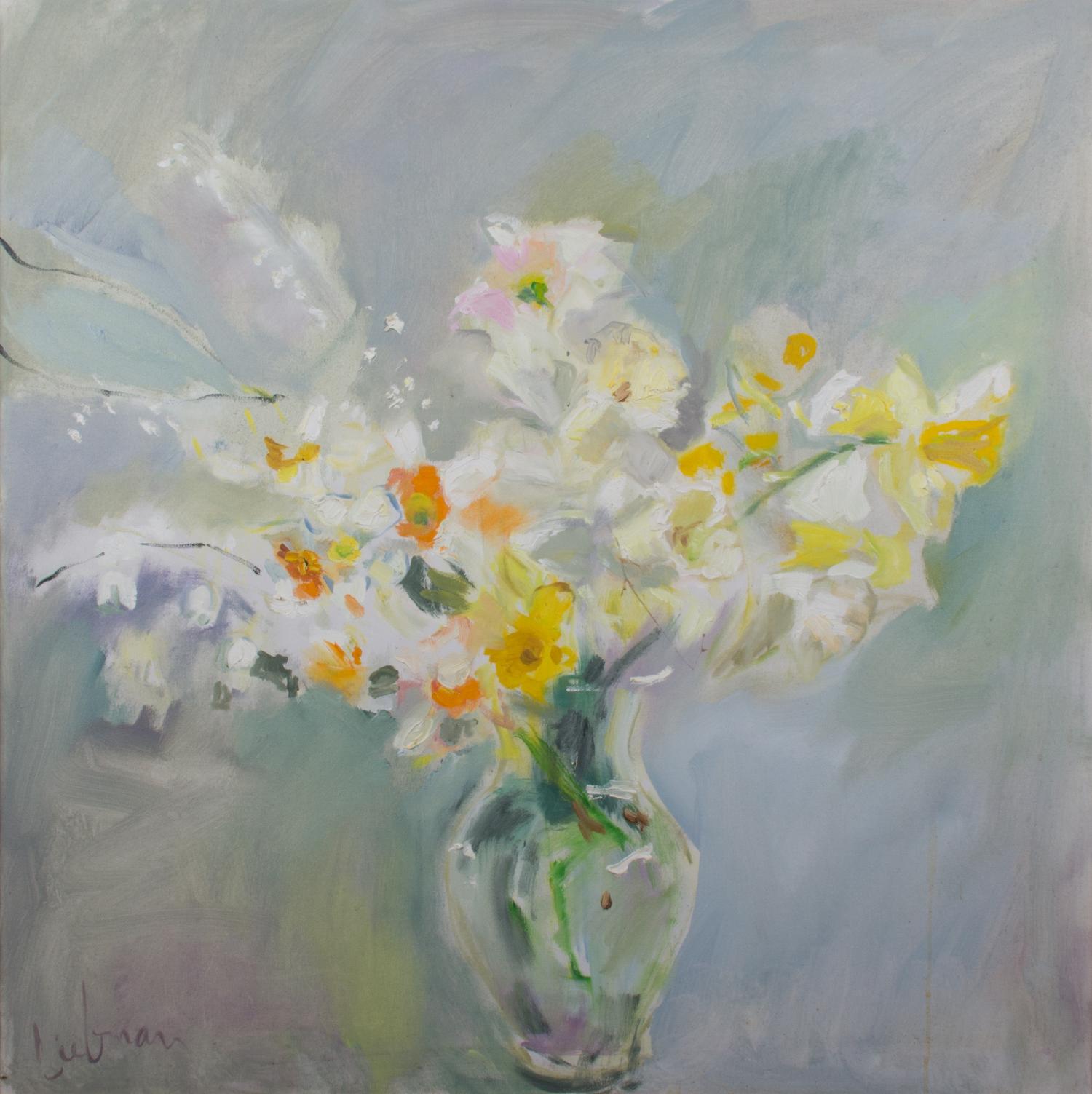 Liebman, (American, 20th century), Daffodils in Glass Vase