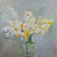 Liebman, (American, 20th century), Daffodils in Glass Vase