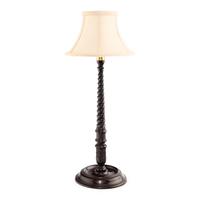 A Carved Mahogany Barley Twist Form Lamp