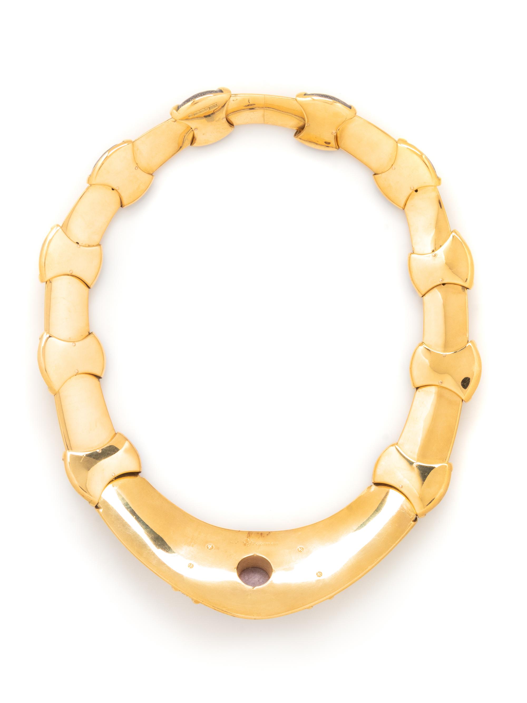 LEO DE VROOMEN, YELLOW GOLD, STAR RUBY, ENAMEL, AND DIAMOND NECKLACE