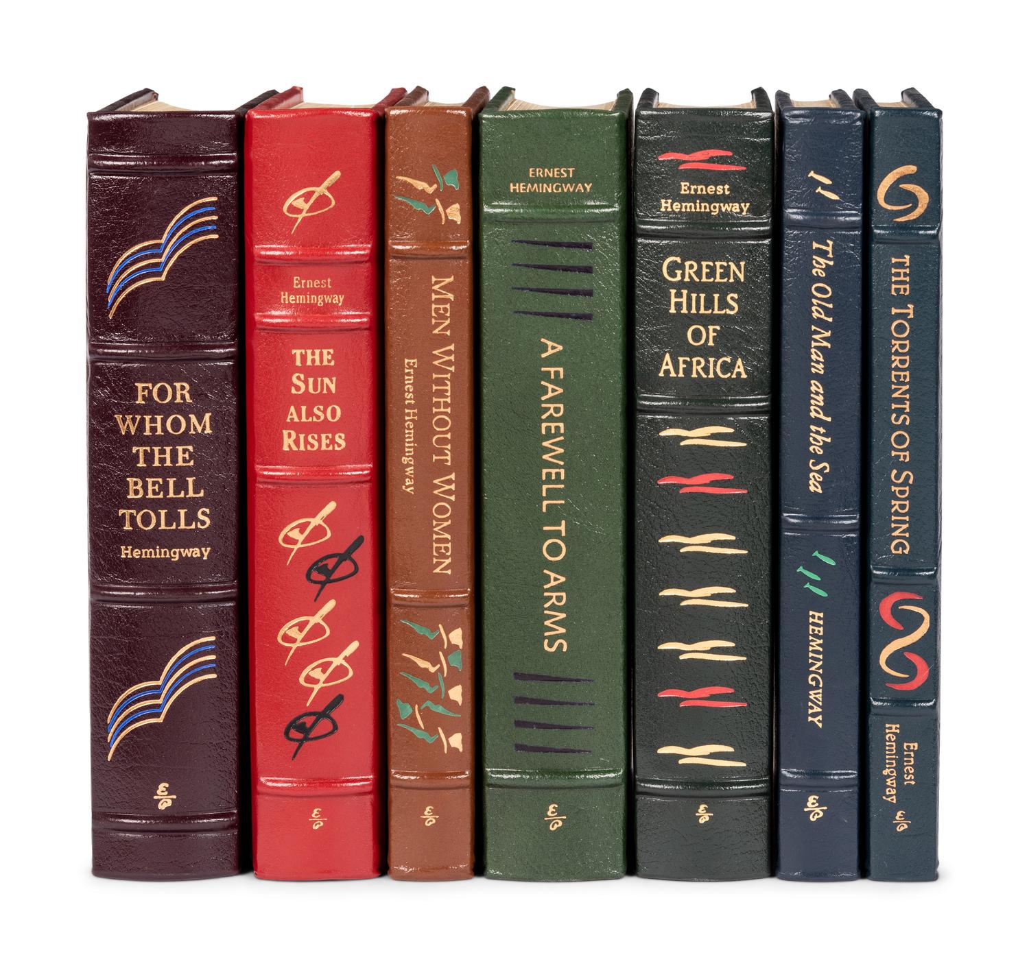 [BINDINGS] - [EASTON PRESS]. HEMINGWAY, Ernest (1899-1961). A group of 18 works in 20 volumes by Ernest Hemingway, published by the Easton Press, comprising: