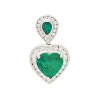 COLOMBIAN EMERALD AND DIAMOND HEART PENDANT