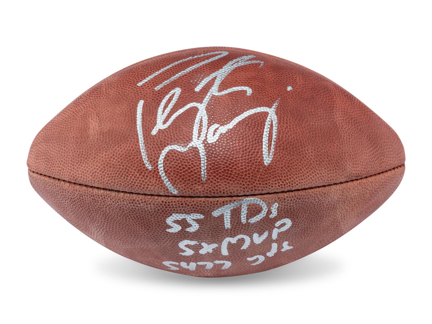 A Peyton Manning Signed Autograph Wilson Official NFL Football With Multiple Inscriptions