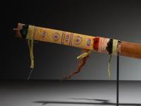 Eastern Plains Pipe, with Quilled Stem and Catlinite Bowl
