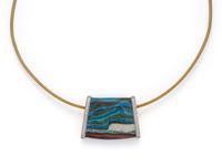 YELLOW GOLD, DIAMOND AND HARDSTONE PENDANT/NECKLACE